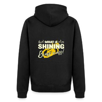 What A Shining Brass Mass Baritone Player Gift - Unisex Premium Organic Zip Hoodie - black - Back - Nico (187cm)
