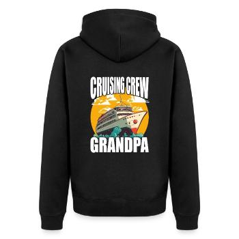 Équipage de croisière - Grand-père - Vacances et famille - Veste à capuche bio Premium Unisexe - noir - Dos - Nico (187cm)