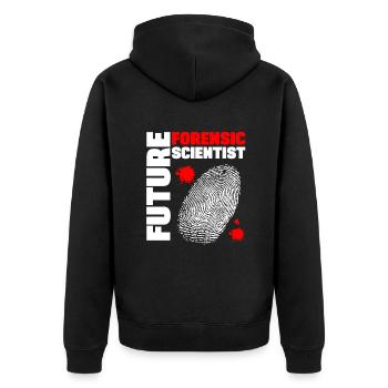 Future Forensic Scientist Analyst Crime Lab Gift - Unisex Premium Bio Zip Hoodie - Schwarz - Hinten - Nico (187cm)