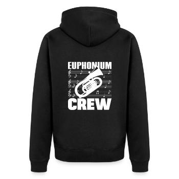 Euphonium Crew Baritone Bass Gifts - Unisex Premium Organic Zip Hoodie - black - Back - Nico (187cm)