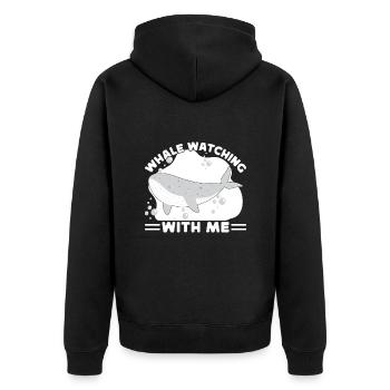 Whale Watching With Me Whales Aquarist Gift - Unisex Premium Bio Zip Hoodie - Schwarz - Hinten - Nico (187cm)