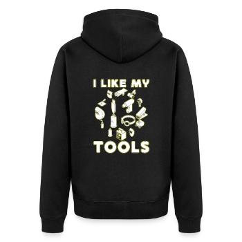 I Like My Tools Welding Gift Idea - Unisex Premium Organic Zip Hoodie - black - Back - Nico (187cm)