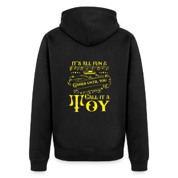 Harmonica Until You Call It Toy Harmonicist Gift - Unisex Premium Bio Zip Hoodie - Schwarz - Hinten - Nico (187cm)