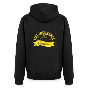 Life Insurance Whisperer Insurance Broker Gift - Unisex Premium Bio Zip Hoodie - Schwarz - Hinten - Nico (187cm)