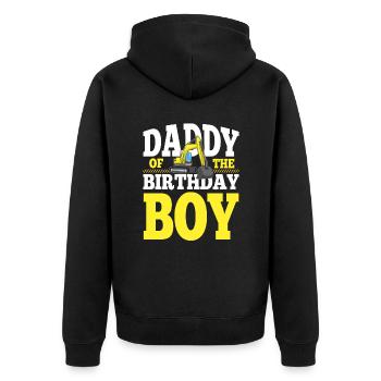 Daddy Of the Birthday Boy Construction Family - Unisex Premium Organic Zip Hoodie - black - Back - Nico (187cm)