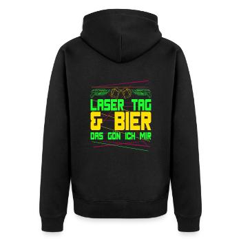 Laser Tag & Bière L’idée cadeau - Veste à capuche bio Premium Unisexe - noir - Dos - Nico (187cm)
