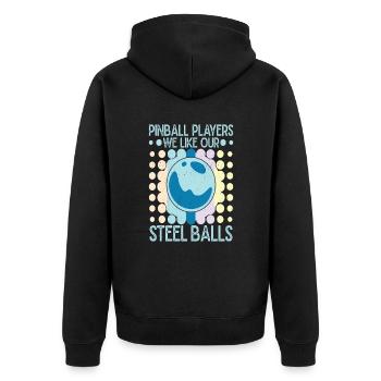 Les joueurs de flipper aiment notre cadeau de flipper Steel Balls - Veste à capuche bio Premium Unisexe - noir - Dos - Nico (187cm)