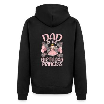 Papa De L’Anniversaire Fille Princesse Cadeau Déco - Veste à capuche bio Premium Unisexe - noir - Dos - Nico (187cm)