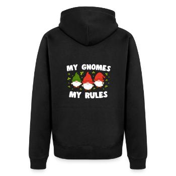Mes Gnomes Mes règles Loverleaf Yard Gnome de jardin - Veste à capuche bio Premium Unisexe - noir - Dos - Nico (187cm)