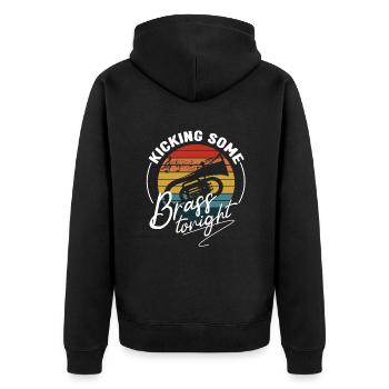Kicking Some Brass Tonight Baritone Bass Player - Unisex Premium Organic Zip Hoodie - black - Back - Nico (187cm)