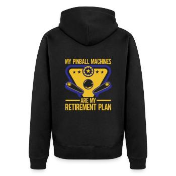 My Retirement Plan Pinball Machines Arcade Game - Unisex Premium Bio Zip Hoodie - Schwarz - Hinten - Nico (187cm)