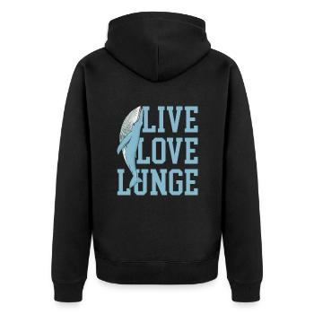 Live Love Lunge Whales Lover Marine Scientist Gift - Unisex Premium Bio Zip Hoodie - Schwarz - Hinten - Nico (187cm)