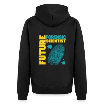 Future Forensic Scientist Forensic Criminology - Unisex Premium Bio Zip Hoodie - Schwarz - Hinten - Nico (187cm)