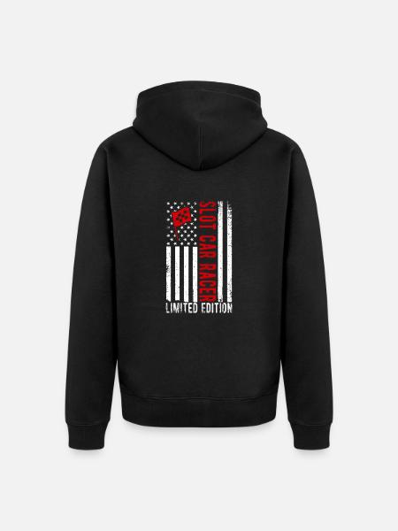 Slot Car Racer Limited Edition USA Flag - Veste à capuche bio Premium Unisexe - noir