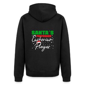 Santa's Preferred Euphonium Player Baritone Gifts - Unisex Premium Organic Zip Hoodie - black - Back - Nico (187cm)