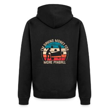 J’économise de l’argent pour Pinball Retro Pinball Gift - Veste à capuche bio Premium Unisexe - noir - Dos - Nico (187cm)