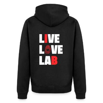 Live Love Lab Forensic Criminology Gift Idea - Unisex Premium Organic Zip Hoodie - black - Back - Nico (187cm)