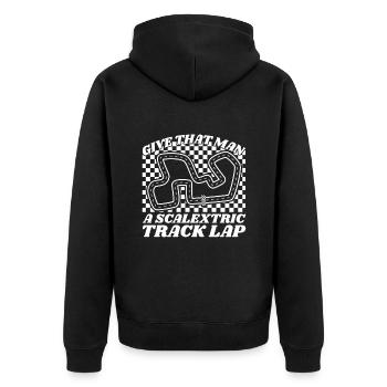 Give The Man A Scalextric Track Lap Slotcar - Unisex Premium Organic Zip Hoodie - black - Back - Nico (187cm)