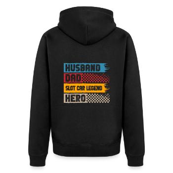 Car Drag Racing Husband Dad Slot Car Legend - Unisex Premium Bio Zip Hoodie - Schwarz - Hinten - Nico (187cm)