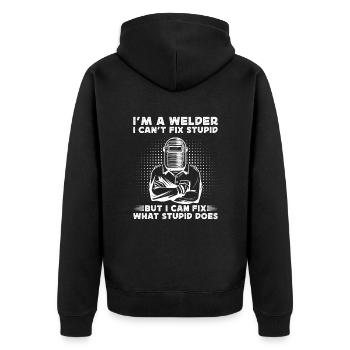 Je suis un soudeur Je ne peux pas réparer Stupide Idée cadeau de soudure - Veste à capuche bio Premium Unisexe - noir - Dos - Nico (187cm)