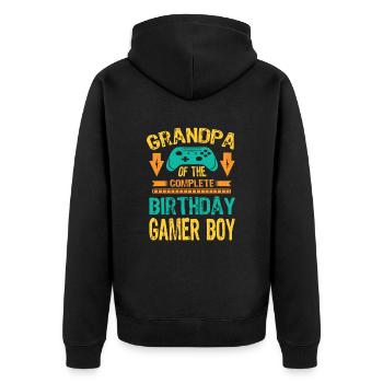Papy De L’Anniversaire Gamer Boy Idée Cadeau - Veste à capuche bio Premium Unisexe - noir - Dos - Nico (187cm)