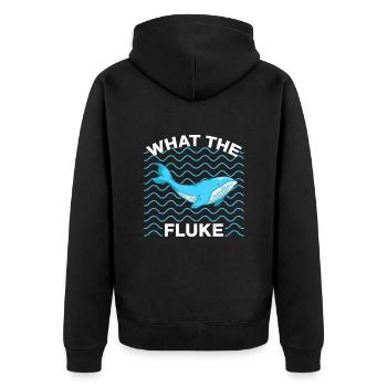What The Fluke Whales Lover Marine Scientist Gift - Unisex Premium Bio Zip Hoodie - Schwarz - Hinten - Nico (187cm)