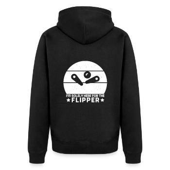 I ́m Solely Here For The Flipper Pinball GIft Idea - Unisex Premium Organic Zip Hoodie - black - Back - Nico (187cm)