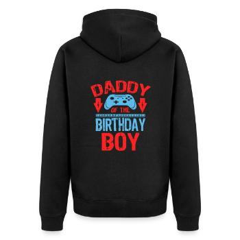 Daddy Of the Birthday Boy Gamer Gift Idea - Unisex Premium Bio Zip Hoodie - Schwarz - Hinten - Nico (187cm)