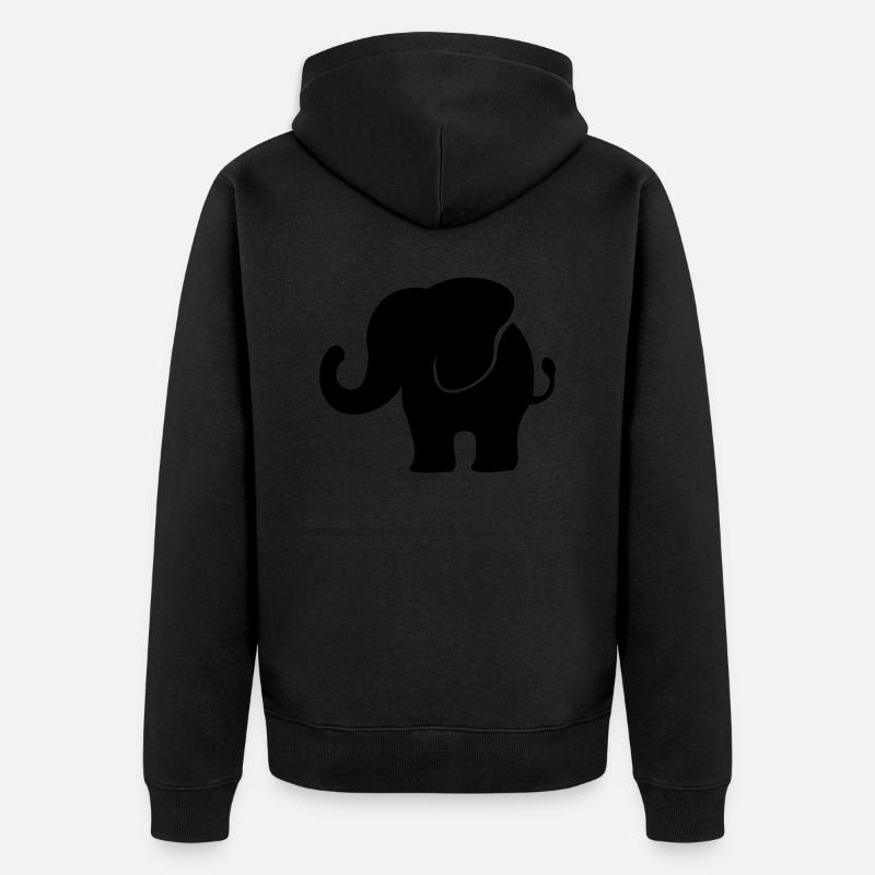 Elefant - Elefantenbaby / bébé éléphant - Veste à capuche bio Premium Unisexe - noir