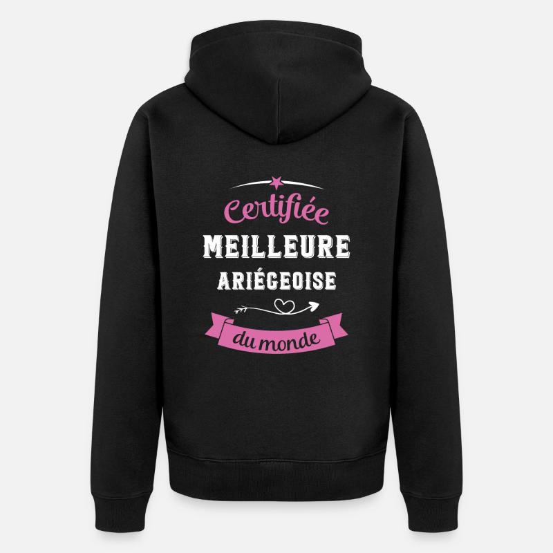 Certifiée ariégeoise du monde - Veste à capuche bio Premium Unisexe - noir