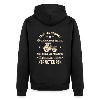 Les Meilleurs Conduisent Des Tracteurs - Veste à capuche bio Premium Unisexe - noir - Dos - Nico (187cm)