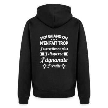 Tontons Flingueurs J'dynamite J'disperse J'ventile - Veste à capuche bio Premium Unisexe - noir - Dos - Nico (187cm)