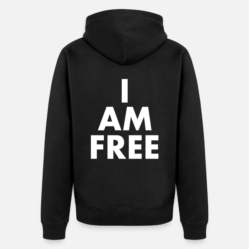 I am free - Unisex Premium Bio Zip Hoodie - Schwarz