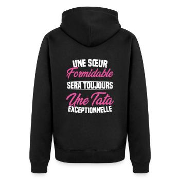 Une sœur formidable donne une tata exceptionnelle - Veste à capuche bio Premium Unisexe - noir - Dos - Nico (187cm)