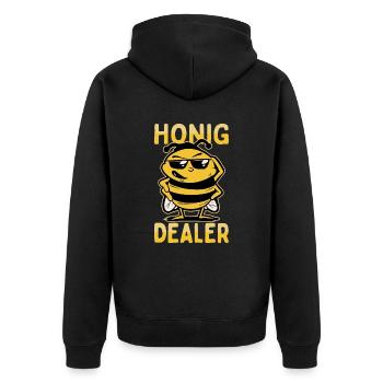 Honig Dealer Bienenzüchter Bienenflüsterer Bienen - Unisex Premium Bio Zip Hoodie - Schwarz - Hinten - Nico (187cm)