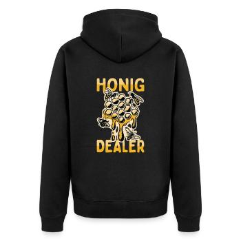 Honig Dealer Bienenzüchter Bienenflüsterer Bienen - Unisex Premium Bio Zip Hoodie - Schwarz - Hinten - Nico (187cm)