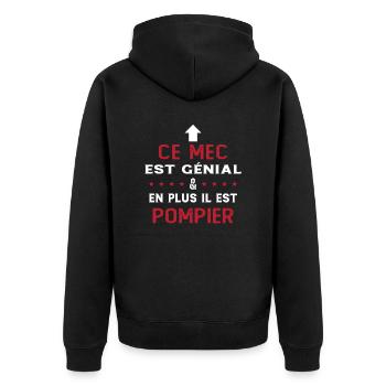 Ce mec est génial cadeau pompier humour - Veste à capuche bio Premium Unisexe - noir - Dos - Nico (187cm)
