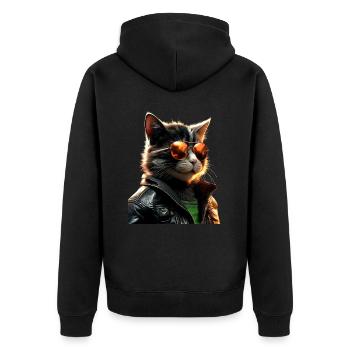 Chat avec lunettes de soleil Chat Maman Chat Maman Maman Chats - Veste à capuche bio Premium Unisexe - noir - Dos - Nico (187cm)