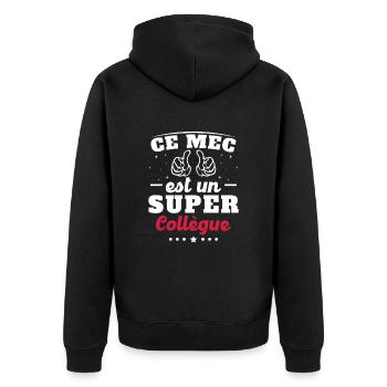 ce mec est un super collègue - Veste à capuche bio Premium Unisexe - noir - Dos - Nico (187cm)