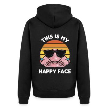 Blobfisch | Fische Aquaristik Blobfische Geschenke - Unisex Premium Bio Zip Hoodie - Schwarz - Hinten - Nico (187cm)