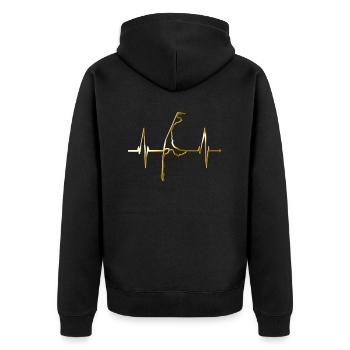 Sylt Skyline Nordsee Herzschlag Nordfriesen Sylter - Unisex Premium Bio Zip Hoodie - Schwarz - Hinten - Nico (187cm)