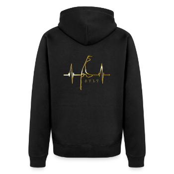 Sylt Skyline Nordsee Herzschlag Nordfriesen Sylter - Unisex Premium Bio Zip Hoodie - Schwarz - Hinten - Nico (187cm)