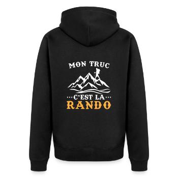 Cadeau Humour Retraite Noël Randonneur Randonneuse - Veste à capuche bio Premium Unisexe - noir - Dos - Nico (187cm)