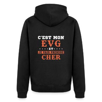 C'est Mon EVG Et Je Vais Prendre Cher, Futur Marié - Veste à capuche bio Premium Unisexe - noir - Dos - Nico (187cm)