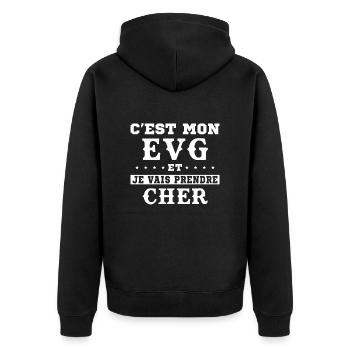 C'est Mon EVG Et Je Vais Prendre Cher, Futur Marié - Veste à capuche bio Premium Unisexe - noir - Dos - Nico (187cm)