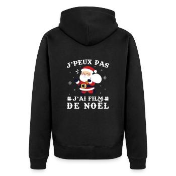 J'peux pas j'ai film de Noël - Veste à capuche bio Premium Unisexe - noir - Dos - Nico (187cm)