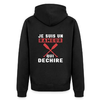 Je Suis Un Rameur qui déchire Humour Avironneur - Veste à capuche bio Premium Unisexe - noir - Dos - Nico (187cm)