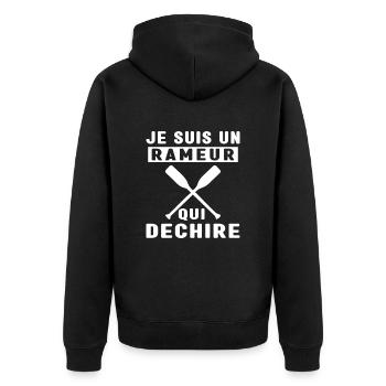 Je Suis Un Rameur qui déchire Humour Avironneur - Veste à capuche bio Premium Unisexe - noir - Dos - Nico (187cm)
