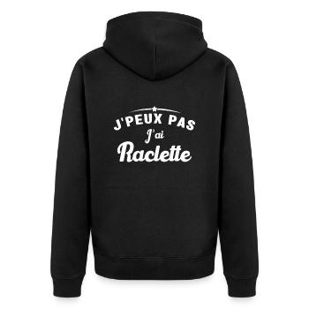 J'peux pas j'ai raclette - Veste à capuche bio Premium Unisexe - noir - Dos - Nico (187cm)