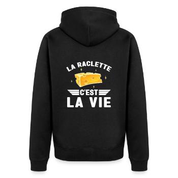 La Raclette C est La Vie Humour Raclette Fromage - Veste à capuche bio Premium Unisexe - noir - Dos - Nico (187cm)